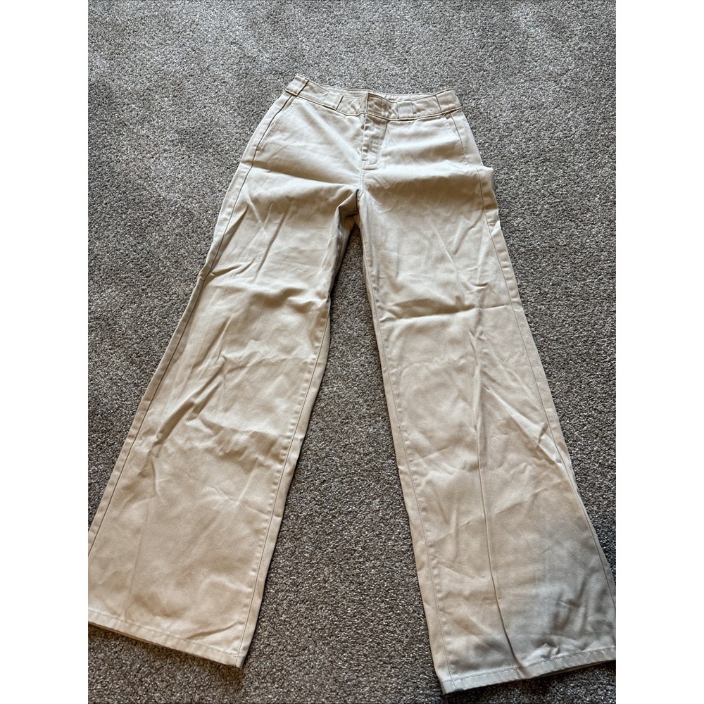 Mens Dickies Worker Wide Leg Skater Beige Jeans Size 3/26